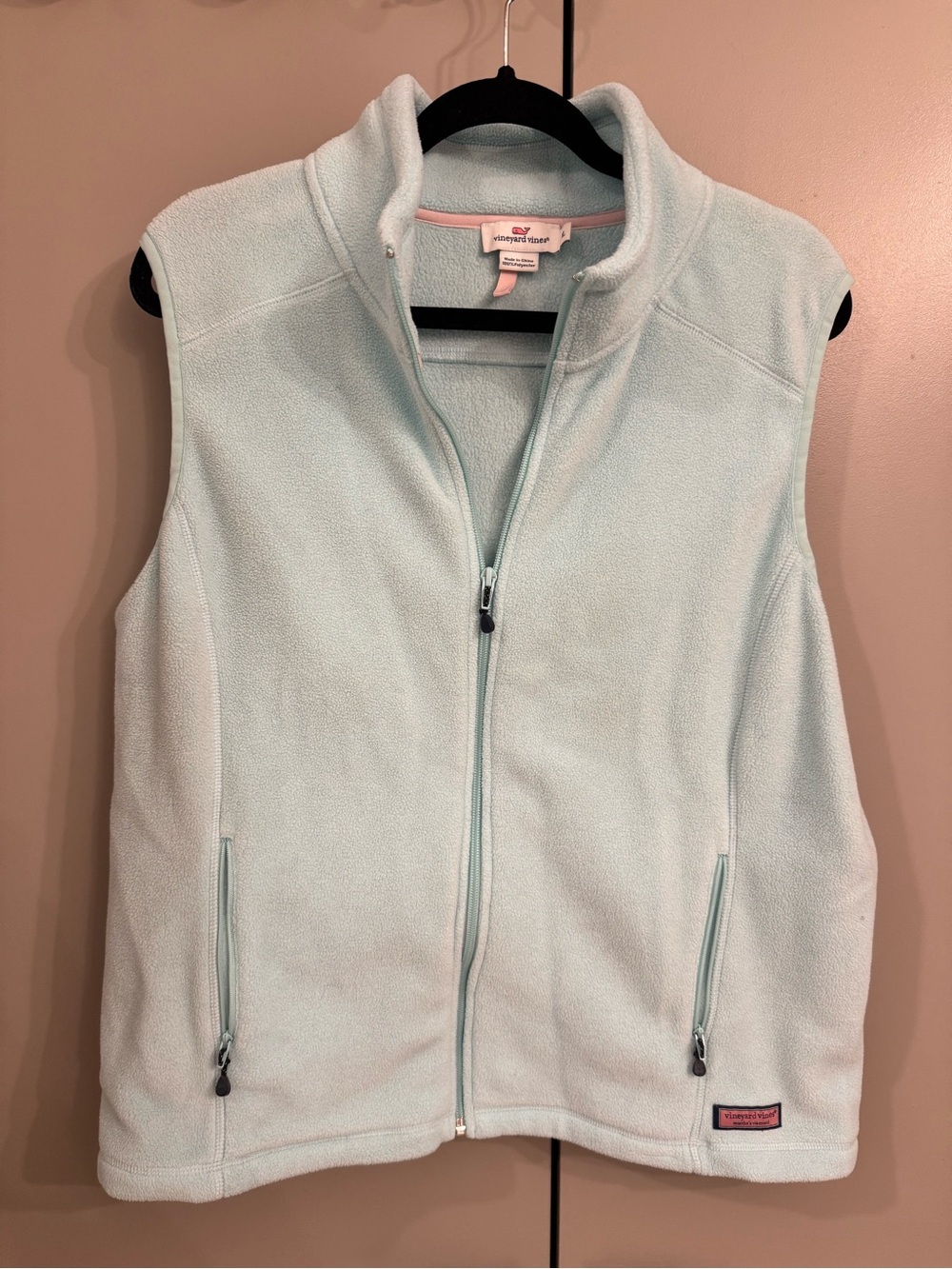 Vineyard Vines Pale Blue Fleece Zip Vest